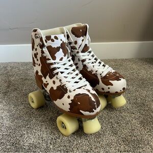 Altar'd State Brown & White Cow Print Roller Skates